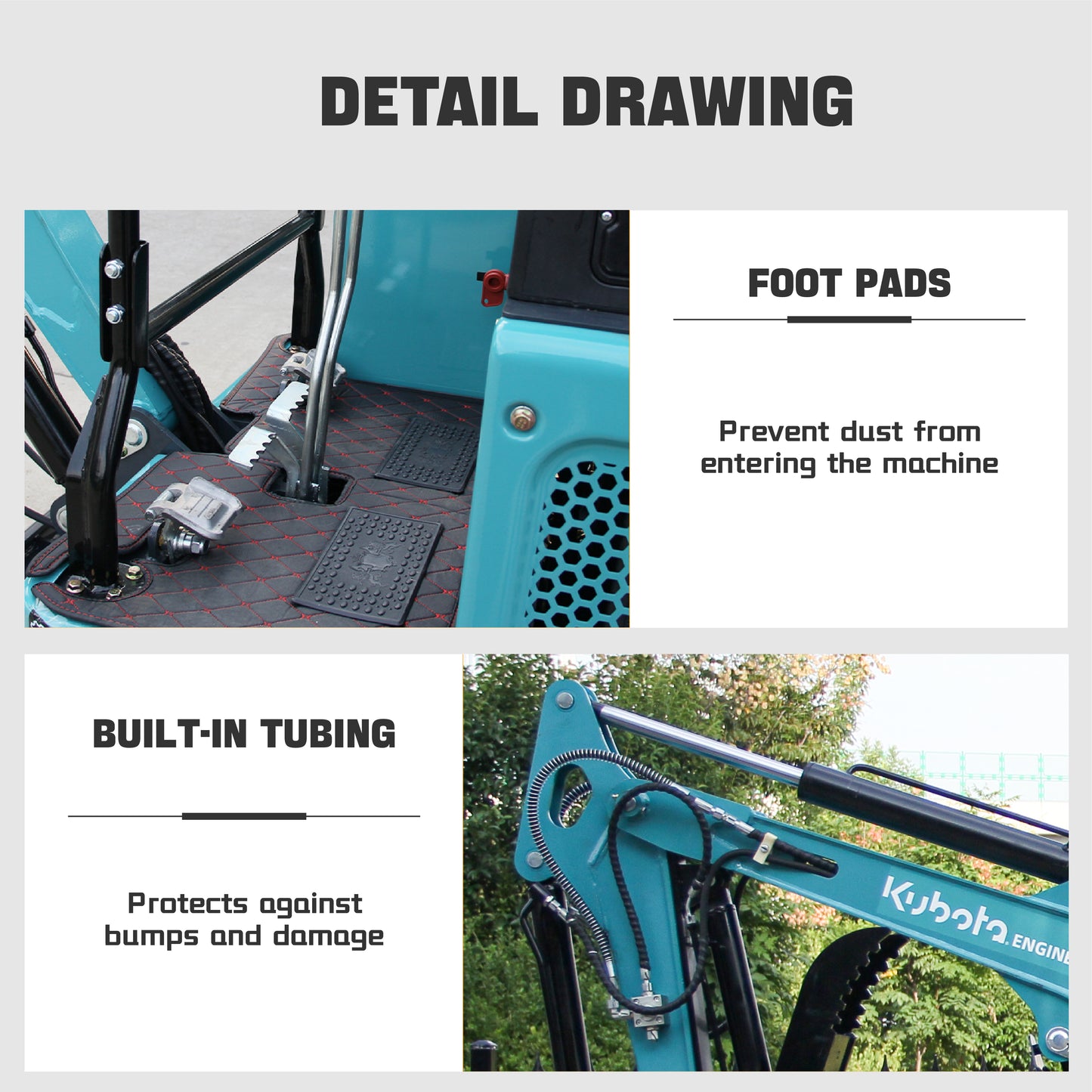 A Mini Excavator 1.8Ton w/Kubota Diesel Engine Hydraulics Digger USA Stock New