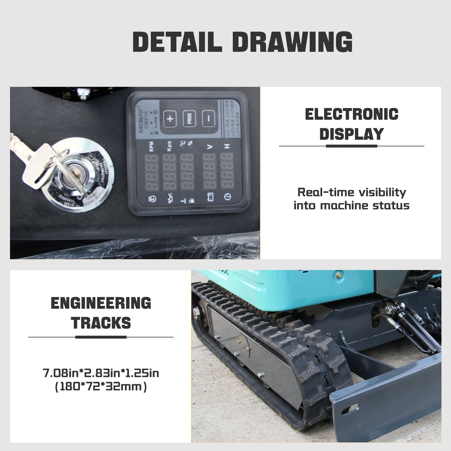 A Mini Excavator 1.8Ton w/Kubota Diesel Engine Hydraulics Digger USA Stock New