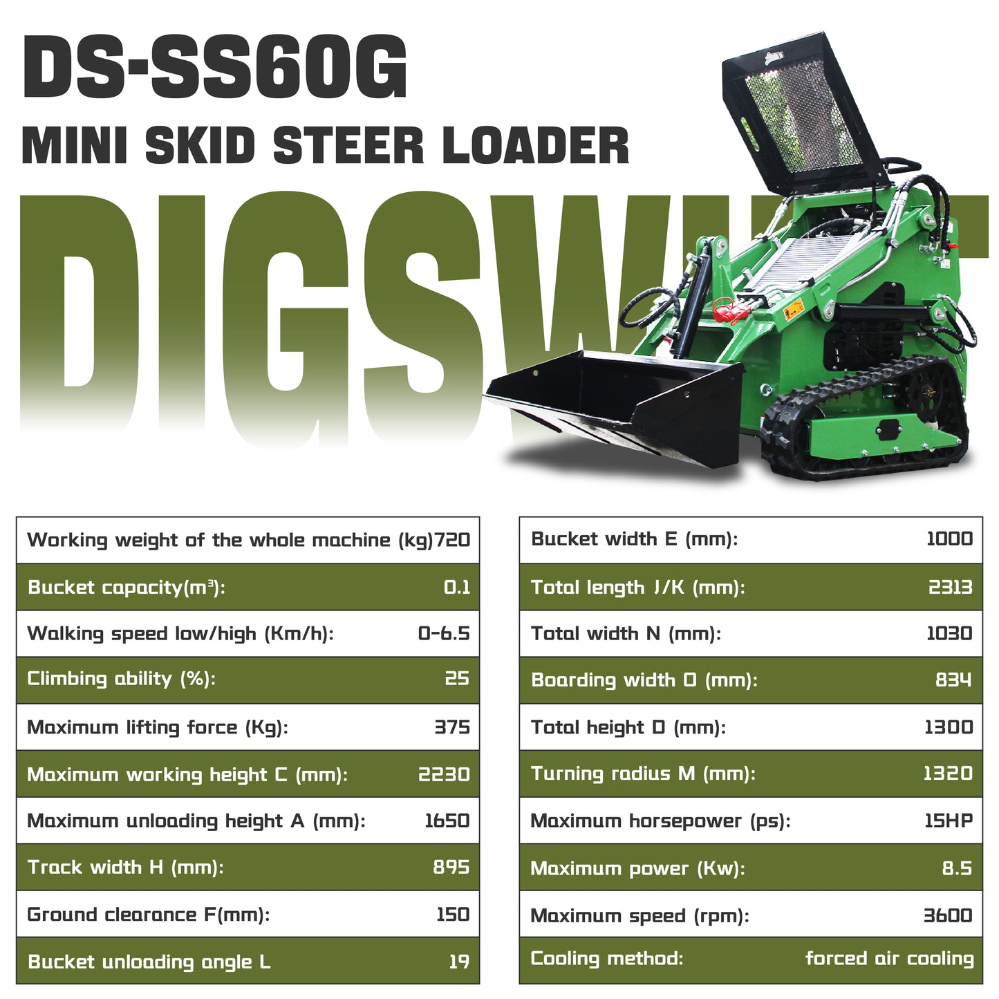Stand-on Crawler Mini Skid Steer Loader with 13.5HP Engine Gas Bucket In USA