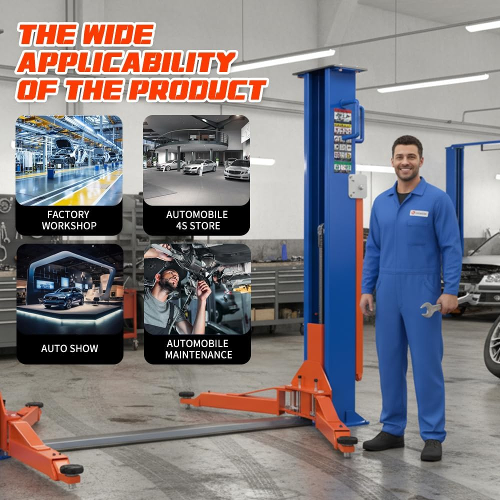 8,000 lbs Portable Two-Post Car Lift – Heavy-Duty Vehicle Hoist with Double S-Column Design & 2.2KW Hydraulic Pump