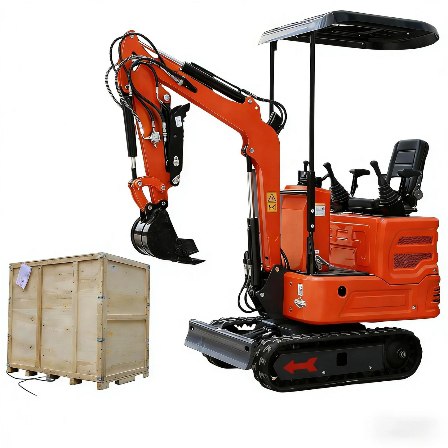 MachPro DS-15Pro 1.2 Ton Mini Excavator – 13.5HP Briggs & Stratton Engine, Pilot Control System, 36" Width for Tight Gates – Includes Bucket, Ripper, Rake & Thumb