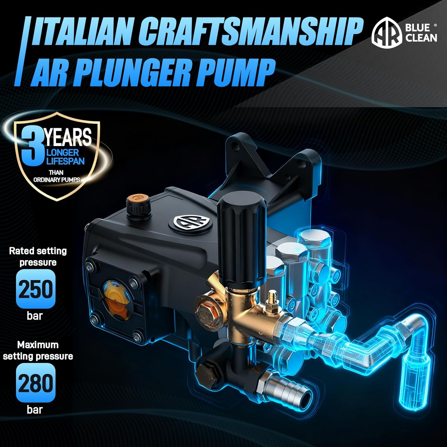 Mach pro H4000 Industrial Hot Water Pressure Washer – 4060 PSI, 212°F Diesel High-Temp Cleaner with Briggs & Stratton Engine & Italian AR Pump (BLUE)