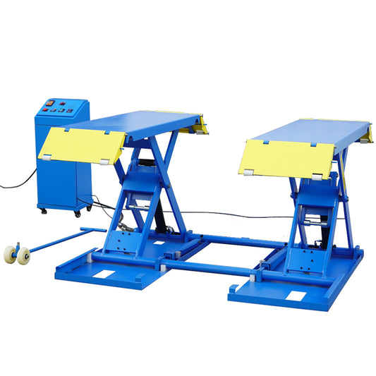 6614 lbs Mid-Rise Scissor Lift for Home Garage - 110V/60Hz Portable Car Lift with Pneumatic Release