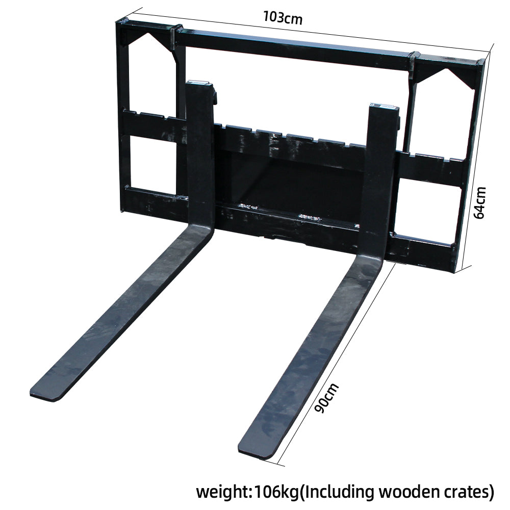 Mini Skid Steer Equuipment 500lbs 35.5" Pallet Fork Tool Industrial Handling