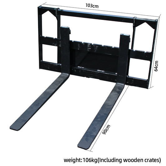 Mini Skid Steer Equuipment 500lbs 35.5" Pallet Fork Tool Industrial Handling