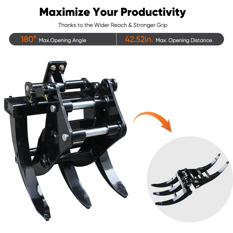 NEW Mini Excavator Attachment Grapple Wide Opening Grabber for Small Diggers