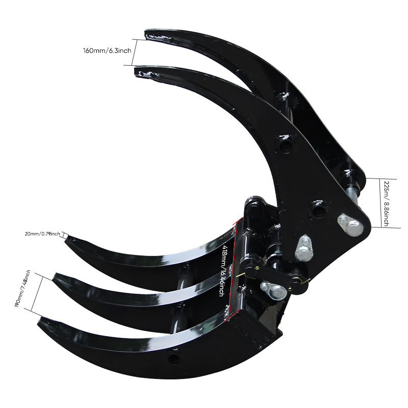 NEW Mini Excavator Attachment Grapple Wide Opening Grabber for Small Diggers