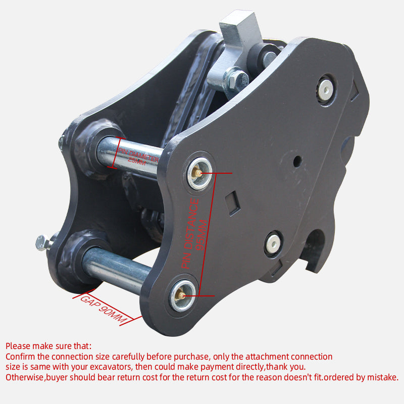 0.8-1.5Ton Mini Excavators Excavator Attachment Quick Hitch Coupler Attachments
