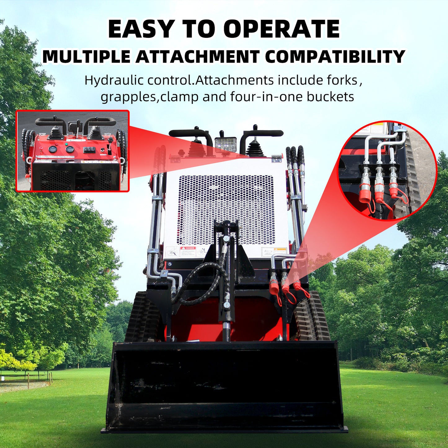 2025 13.5HP Mini Skid Steer Loader B&S Gasoline Stand-on Gas Electric Start