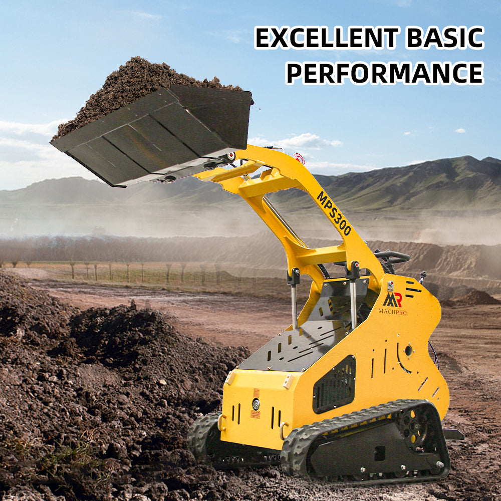 New POWERFUL 13.5HP Hydraulic Mini Skid Steer Loader Stand-on Track Gas Garden