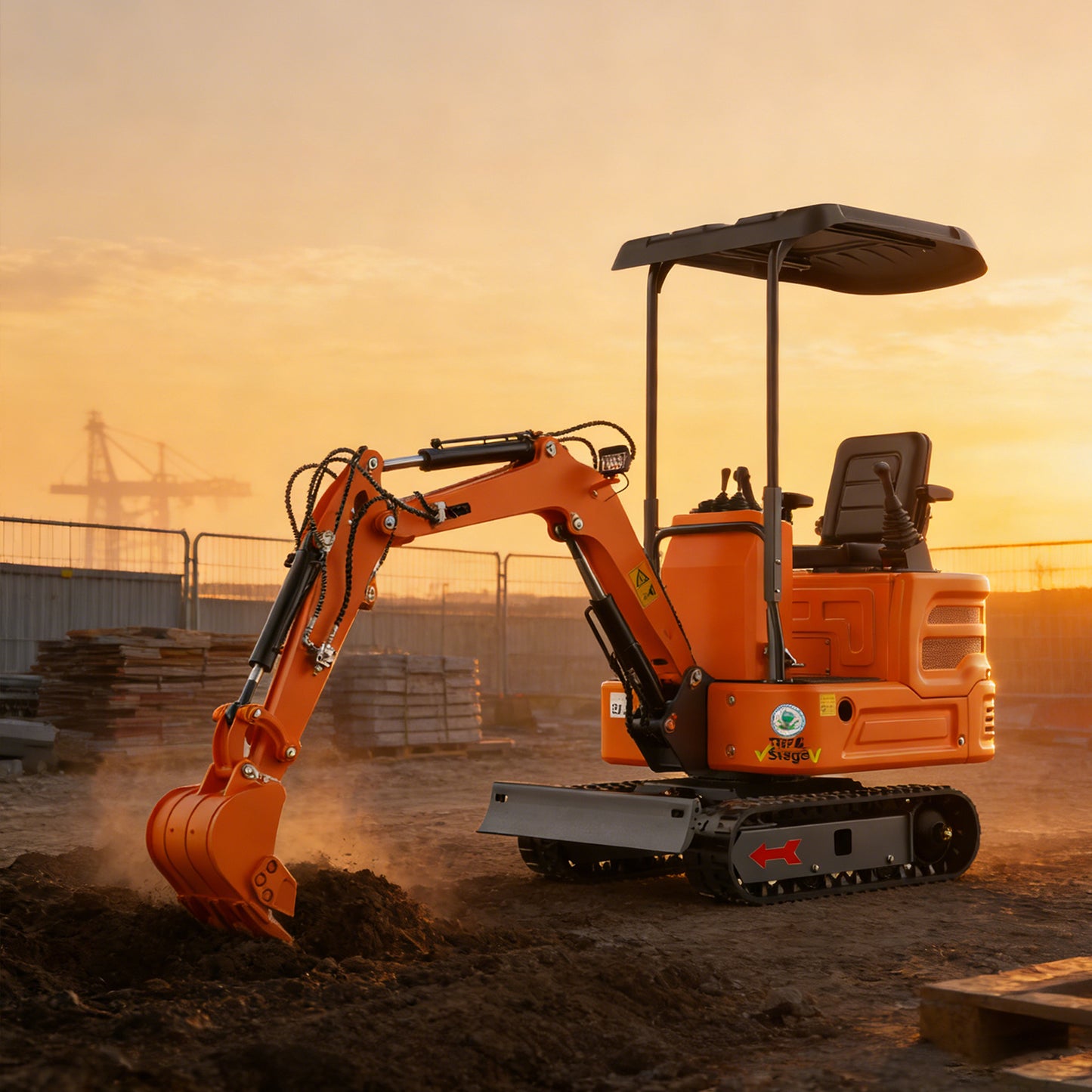 MachPro DS-15Pro 1.2 Ton Mini Excavator – 13.5HP Briggs & Stratton Engine, Pilot Control System, 36" Width for Tight Gates – Includes Bucket, Ripper, Rake & Thumb