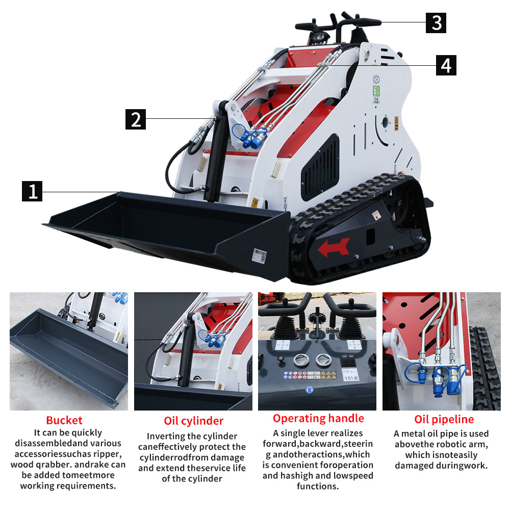 MachPro 39" Ultra-Narrow Stand-On Mini Skid Steer – Zero Tail Swing & Walk-Behind Dual Mode, 13.5HP Briggs & Stratton EPA Engine, Compact Track Loader for Tight Spaces, Farms & Landscaping