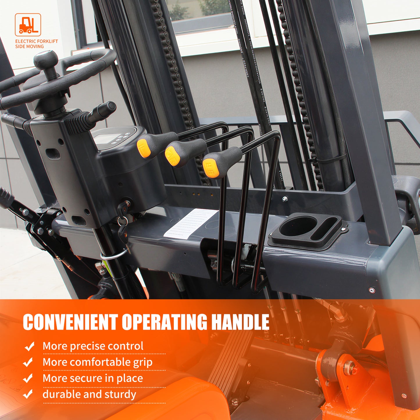 2000kg (4400lbs) Electric Forklift 3000mm Lift - 60V AC Motor Sit-Down Counterbalance Fork Lift Truck with Solid Tires & Side Shifter