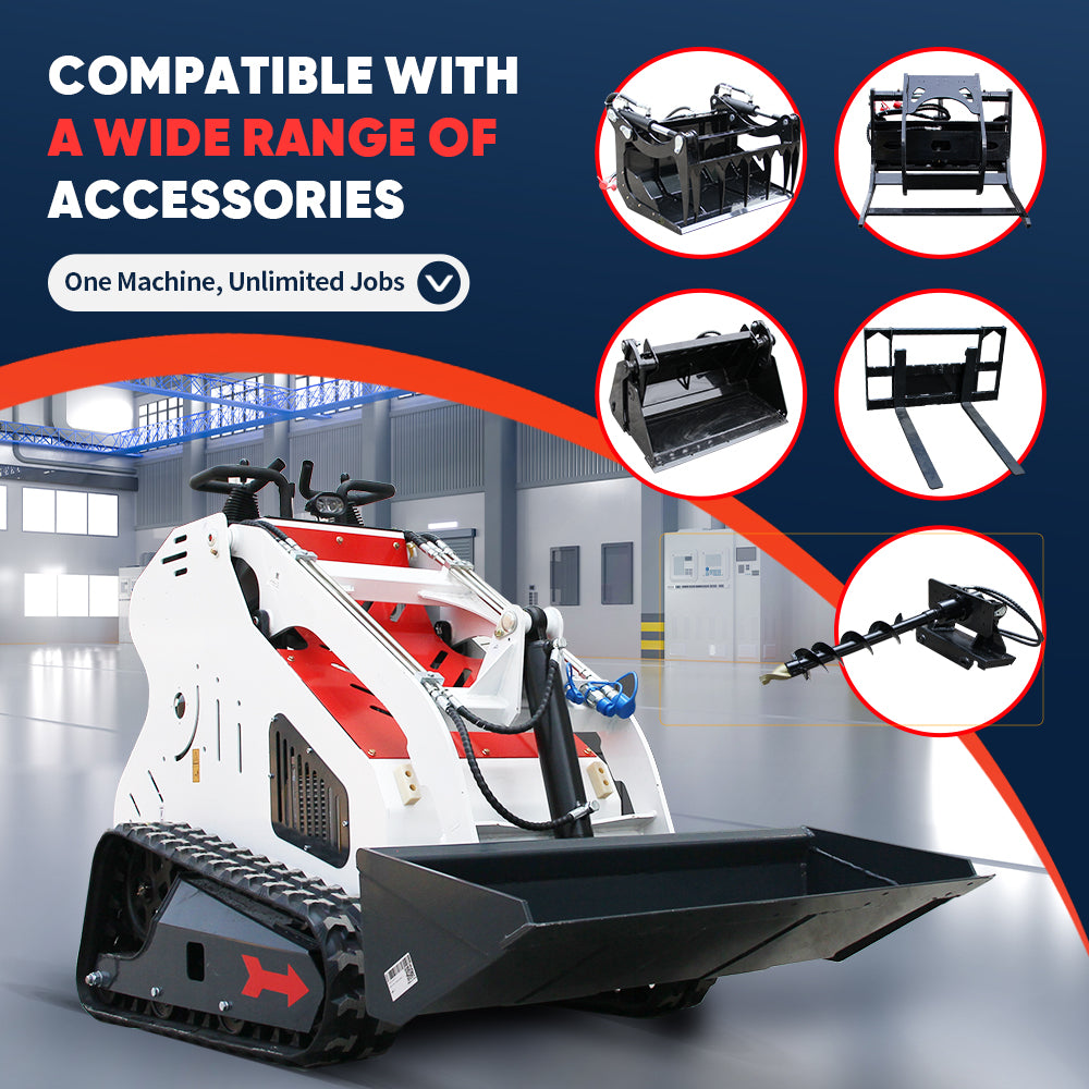 MachPro 39" Ultra-Narrow Stand-On Mini Skid Steer – Zero Tail Swing & Walk-Behind Dual Mode, 13.5HP Briggs & Stratton EPA Engine, Compact Track Loader for Tight Spaces, Farms & Landscaping