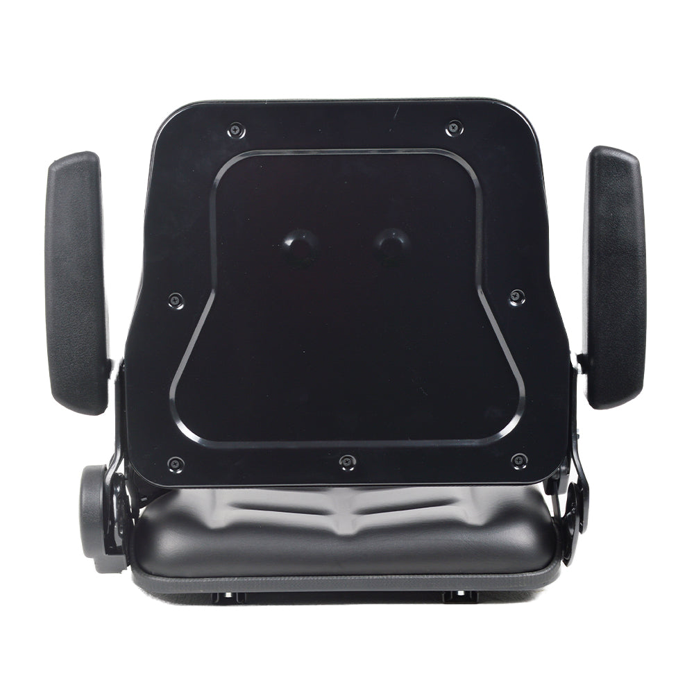 Universal Heavy Duty Forklift Seat – 90° Upright Backrest, Lumbar Support, 6in Slide, Fits Most Standard Forklifts Including Linde, Toyota, Hyster Models (Black)