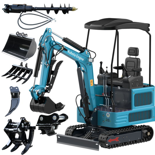 MachPro DS-180 1.8T Mini Excavator with Kubota Diesel Engine – Pilot Control, Hydraulic Thumb, Built-in Boom Pipes, 43" Wide – EPA Certified, Includes 1-Year Parts Warranty & Free Shipping