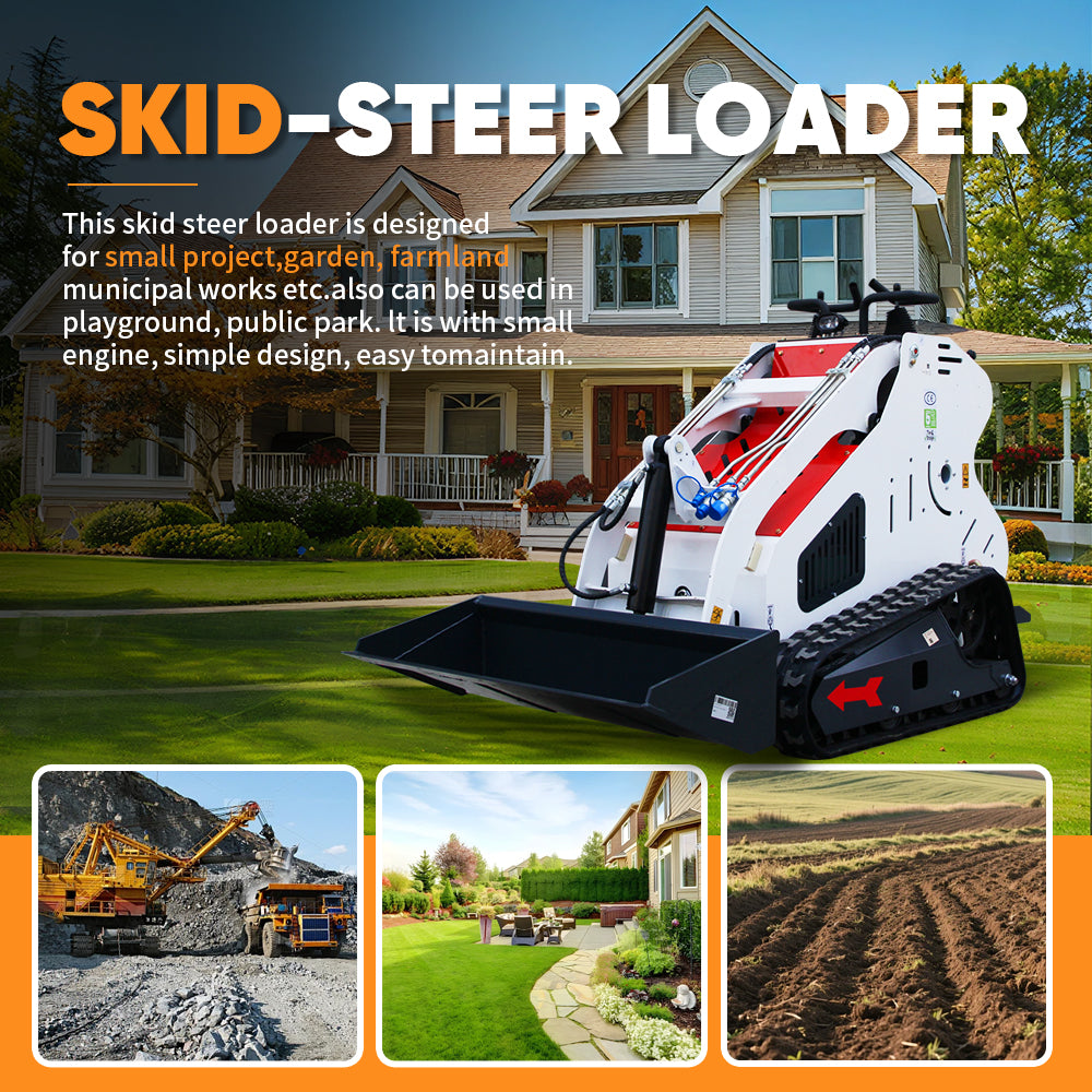 MachPro 39" Ultra-Narrow Stand-On Mini Skid Steer – Zero Tail Swing & Walk-Behind Dual Mode, 13.5HP Briggs & Stratton EPA Engine, Compact Track Loader for Tight Spaces, Farms & Landscaping