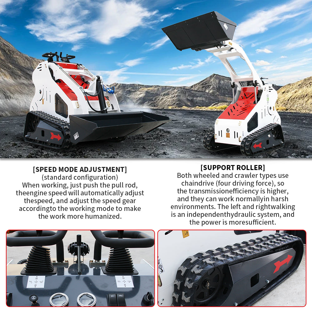 MachPro 39" Ultra-Narrow Stand-On Mini Skid Steer – Zero Tail Swing & Walk-Behind Dual Mode, 13.5HP Briggs & Stratton EPA Engine, Compact Track Loader for Tight Spaces, Farms & Landscaping