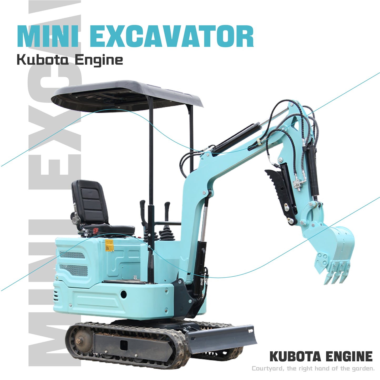 Mini Excavator Hydraulic Thumb 1.1 Ton Digger Gas Tracked Crawler Kubota Diesel